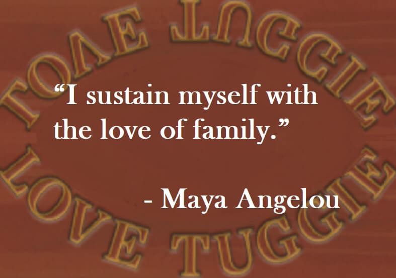 Maya Angelou Quote on Hoist Point - I sustain myself with the love of family.