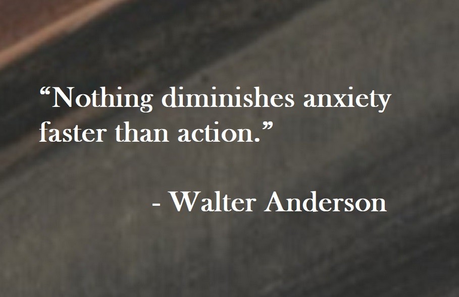 Walter Anderson Quote on Hoist Point - Nothing diminishes anxiety faster than action.