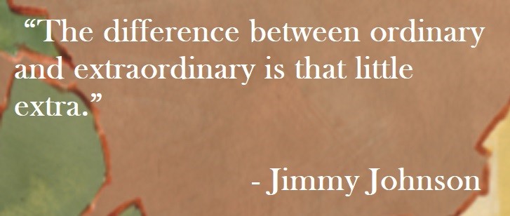Jimmy Johnson Quote on Hoist Point - The difference between ordinary and extraordinary is that little extra.