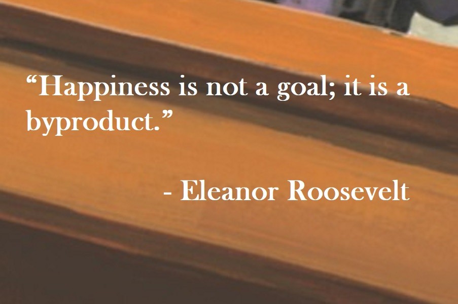 Eleanor Roosevelt Quote on Hoist Point Happiness is not a goal; it is a by - product.