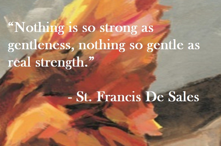 St. Francis De Sales Quote on Hoist Point Nothing is so strong as gentleness, nothing so gentle as real strength.