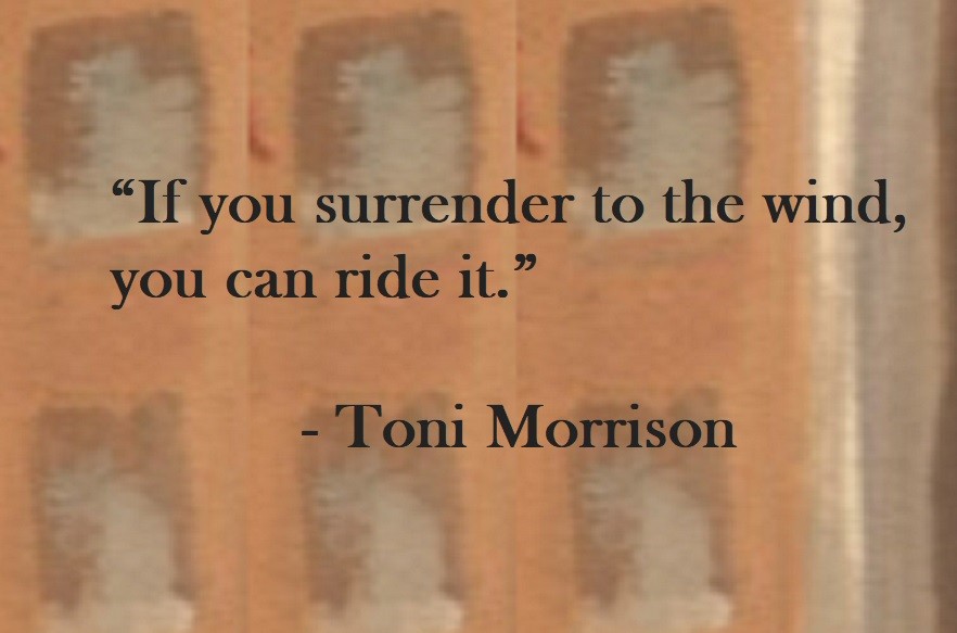 Toni Morrison Quote on Hoist Point If you surrender to the wind, you can ride it.