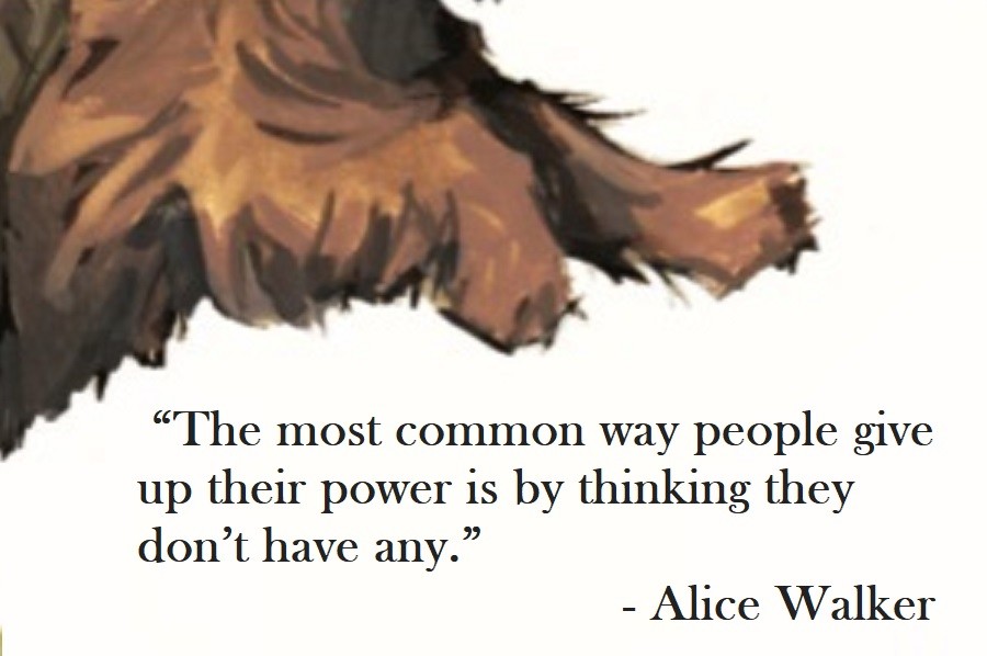 The most common way people give up their power is by thinking they don’t have any. Alice Walker Quote on Hoist Point