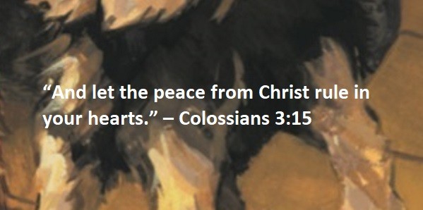 “And let the peace from Christ rule in your hearts.” – Colossians 3:15